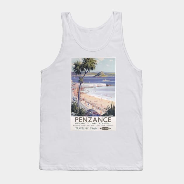 Penzance, Cornwall - Vintage Railway Travel Poster - 1955 Tank Top by BASlade93